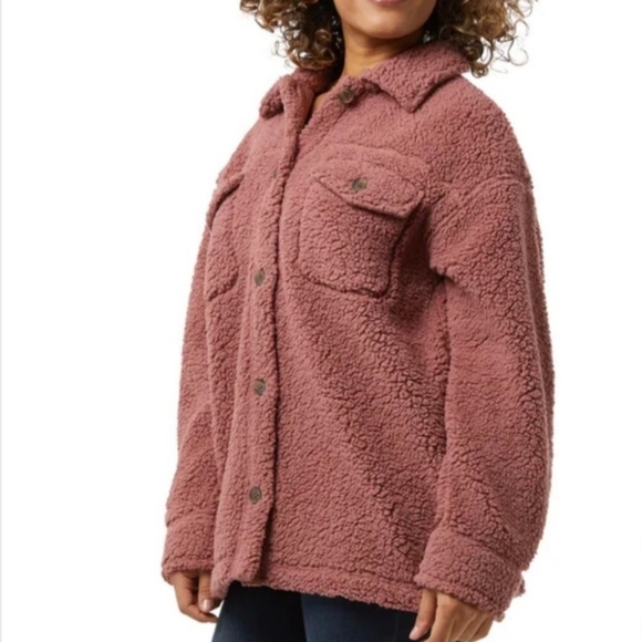 32 Degrees Cozy Shirt Jacket Pink New with Tags - Picture 3 of 4